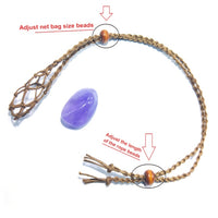 Adjustable Empty Macrame Stone Holder Crystal Pouch Necklace