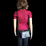 Genuine Leather Clutch Handbag - Black Crocodile