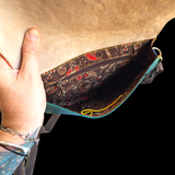 Genuine Leather Half Round Patchwork Handbag / Shoulder Bag