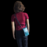 Genuine Leather Shoulder Purse - Aqua