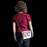 Genuine Leather & Cow Hair Shoulder Bag - Brown