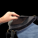 Genuine Leather Shoulder Bag - Vintage Dark Purple / Black