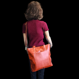 Genuine Large Leather Tote Bag - Brown