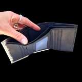 Genuine Leather & Cow Hair Fold Over Purse - Black & White