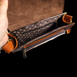 Genuine Leather & Cow Hair Hand Bag - Tan + Hair