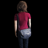 Genuine Leather & Cow Hair Shoulder Handbag - Black & Gold Splash