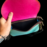 Genuine Leather & Cow Hair Hand bag - Patchwork Leopard