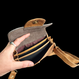 Genuine Leather & Cow Hair Hand Bag - Tan & Hair