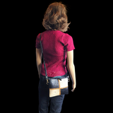 Genuine Leather & Cow Hair Patchwork Shoulder Bag - Black, Tan, Cow Hair