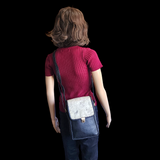 Genuine Leather & Cow Hair Shoulder Bag - Black