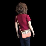 Genuine Leather & Cow Hair Shoulder Bag - Orange Patchwork