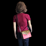 Genuine Leather & Cow Hair Shoulder Handbag - Patchwork Leopard