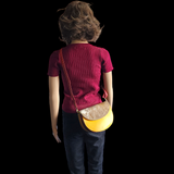 Genuine Leather & Cow Hair Shoulder Bag - Yellow Patchwork