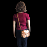 Genuine Leather & Cow Hair Hand Bag - Tan