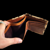 Genuine Leather & Cow Hair Wallet - Brown Leopard