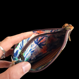 Genuine Leather & Cow Hair Clutch Purse - Tan & Hair