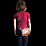 Genuine Leather & Cow Hair Hand Bag - Brown