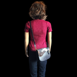 Genuine Leather & Cow Hair Shoulder Handbag - Black + Hair