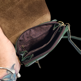 Genuine Leather Shoulder Bag - Green
