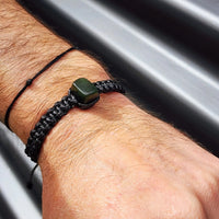 Greenstone Macrame Cube Bracelets