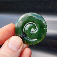 Greenstone Notched Koru Pendant Necklace