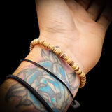 Nephrite Jade / Greenstone & Brown Coconut Wood Bracelet
