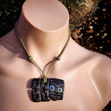 Hei Tiki Black Bone Carving Pendant Necklace - NZ Maori Inspired