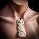 Hei Tiki Bone Carving Pendant Necklace - NZ Maori Inspired