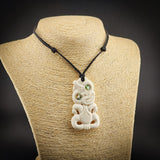 Hei Tiki Bone Carving Pendant Necklace