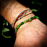 Irregular Shaped Nephrite Jade / Greenstone Elastic Bracelet