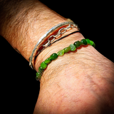 Irregular Shaped Nephrite Jade / Greenstone Elastic Bracelet
