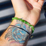 Irregular Shaped Greenstone Elastic Bracelet