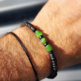 Greenstone & Black Coconut Wood Bracelet