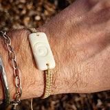Koru Bone Carving Macrame Bracelet