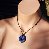 Natural Lapis Lazuli Donut Pendant Necklace