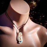Manaia Koru Hook Bone Carving Pendant Necklace - NZ Maori Inspired