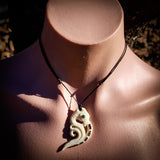 Maori Seahorse Bone Carving Pendant Necklace - NZ Maori Inspired