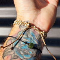 New Zealand Greenstone Macrame Bracelets (Tan)