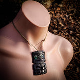 Hei Tiki Black Bone Carving Pendant Necklace - NZ Maori Inspired