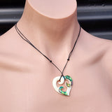 Natural Hand Carved Maori Bone Carving Pendant Necklace - Triple Koru With Paua