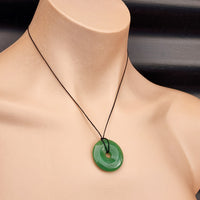 30mm Natural Aventurine Donut Pendant Necklace