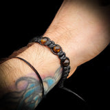 Polished Green Baltic Amber Macrame Bracelet