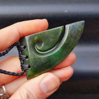 Greenstone Pair Matching 2pcs Koru Heart Pendant Necklaces