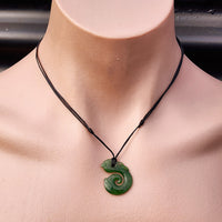 Natural Greenstone Carved Manaia Pendant Necklace