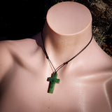 Natural Jade Cross Pendant Necklace (N1195)