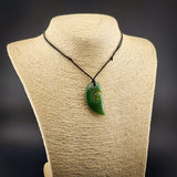2pcs Matching Set Koru Heart Natural Jade Pendant Necklaces (N2228)