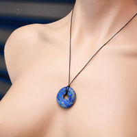 Natural Lapis Lazuli Donut Pendant Necklace