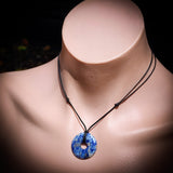 30mm Natural Sodalite Donut Pendant Necklace