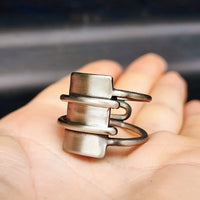 Size V1/2, T1/2 - Solid Stainless Steel Rustic Handmade Viking Inspired Irregular Ring
