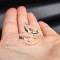 Adjustable Handmade Solid Sterling Silver Double Arrow Ring